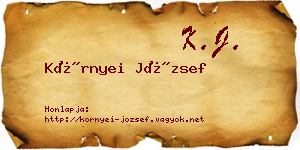 Környei József névjegykártya
