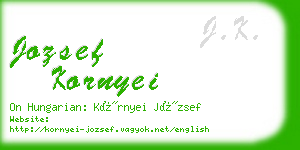 jozsef kornyei business card